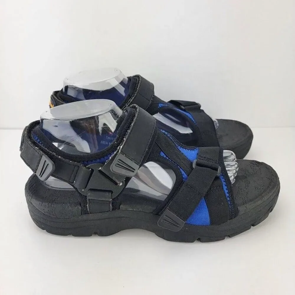 L.L. Bean Mens Size 8 Black Blue OBR77 Vintage Chunky 90's Water Hiking Sandals